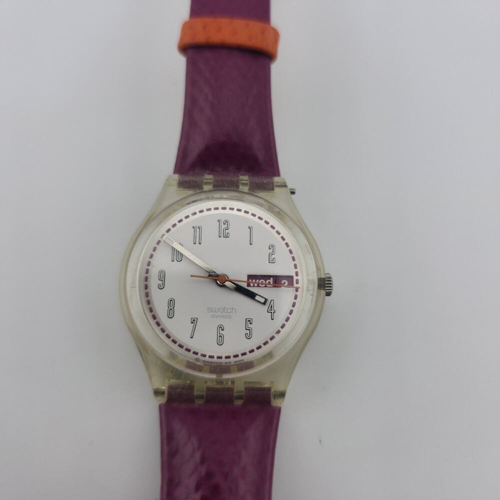 Swatch Watch Croissant Chaud GE 700 2002 Working Leather Band New Battery